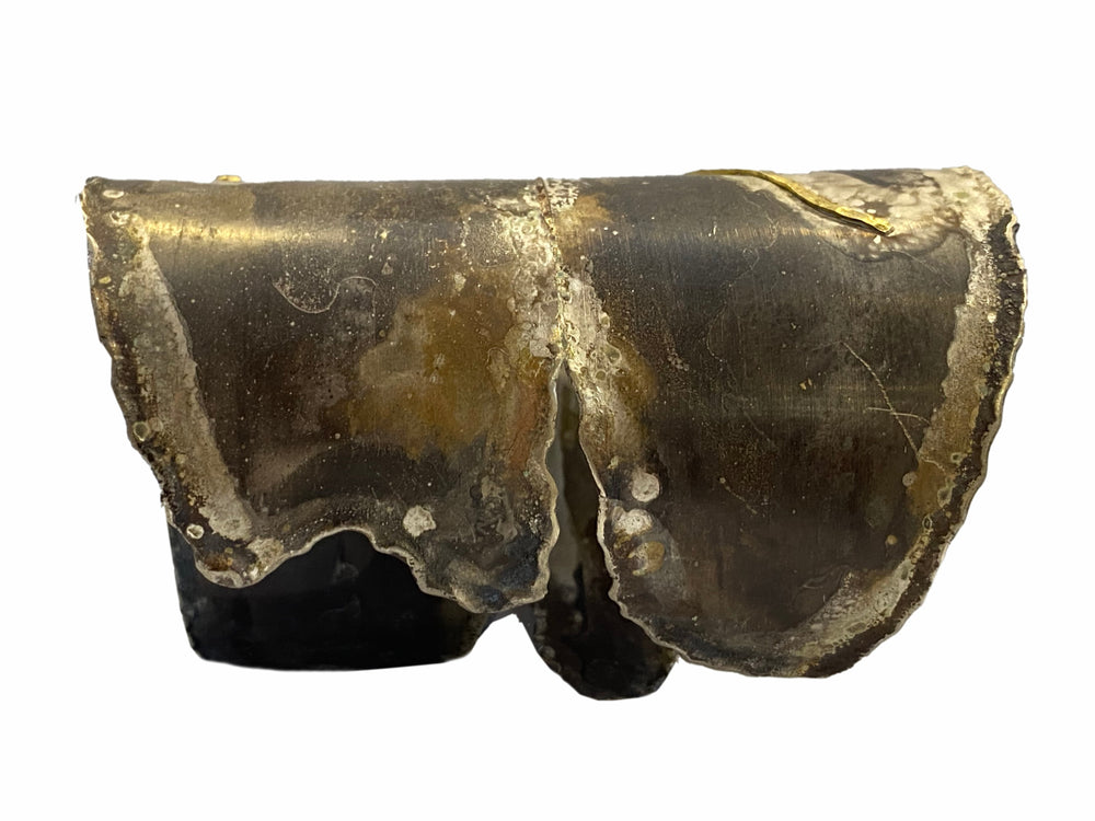
            
                Load image into Gallery viewer, Oxidized Silver Long Cuff with Diamond and 24K Gold
            
        